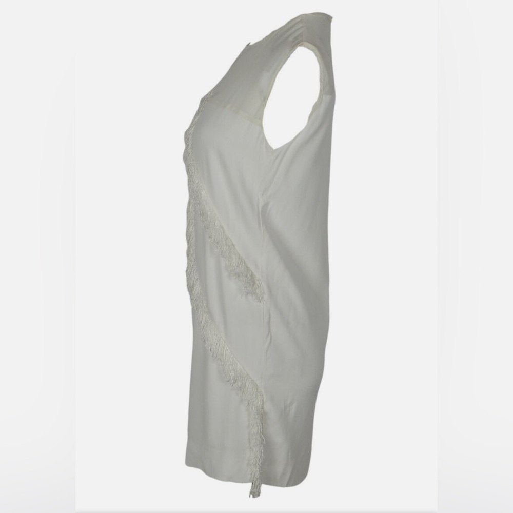 Sandro White/Cream Paris Rosalbla Fringe Tassel Mini Dress Size 1 - Picture 9 of 9